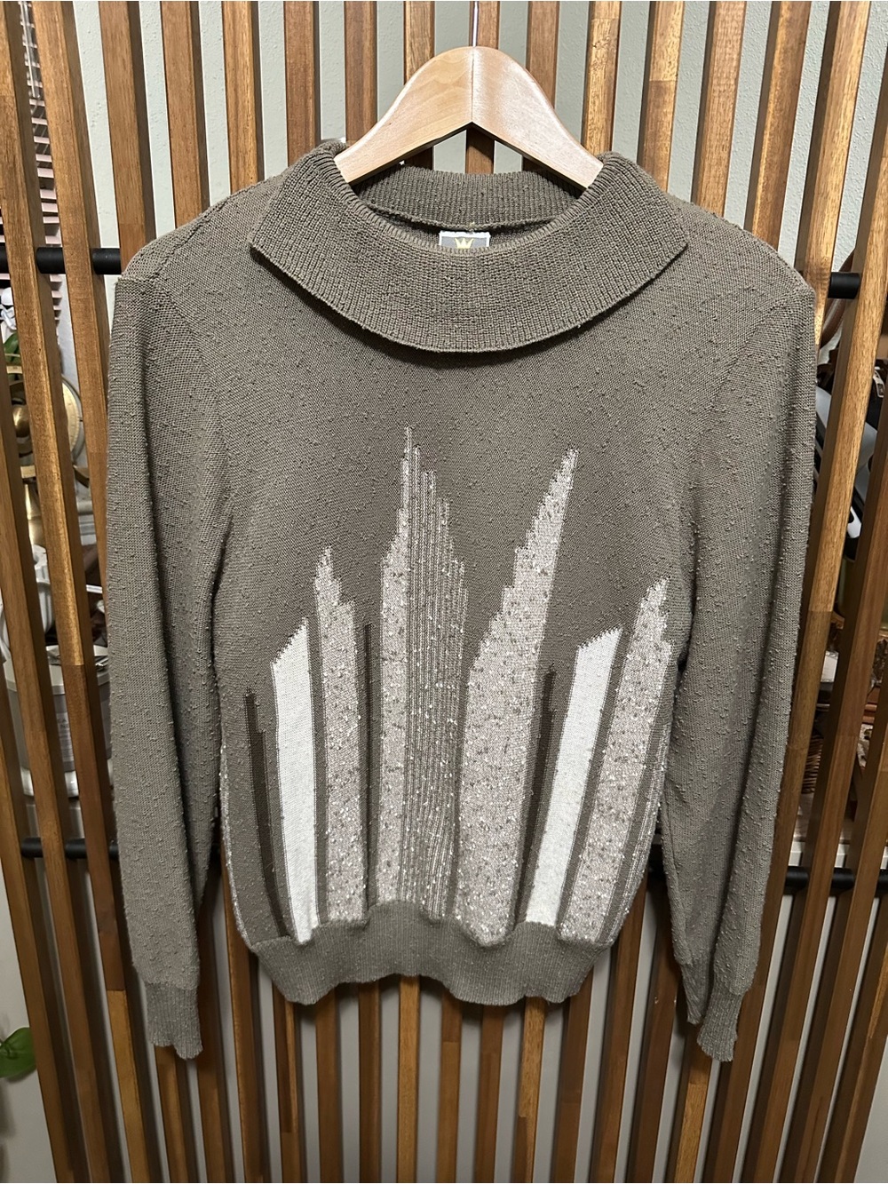 VTG 80s Freya Strickmoden Abstract Geometric Knit Sweater Made in W Germany M